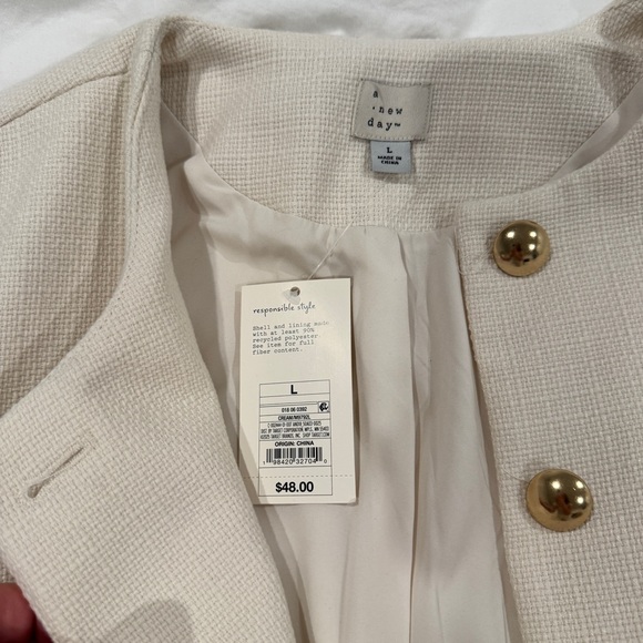 Cream Blazer Workwear Size Large NWT - Picture 4 of 4